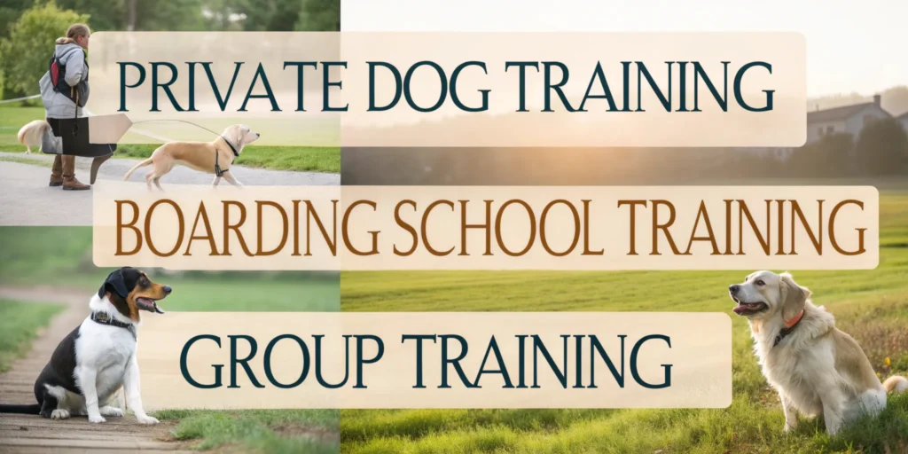 Private Dog Training vs Boarding School Training vs Group Training